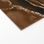 Brown Gold Agate Geode Abstract Art Marble Pattern Chocolate Coffee Welcome Mat Gallery Image 2