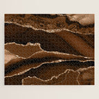Brown Gold Agate Geode Abstract Art Marble Pattern Chocolate Coffee Jigsaw Puzzle Gallery Image 1