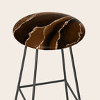 Brown Gold Agate Geode Abstract Art Marble Pattern Chocolate Coffee Stool Gallery Image 2