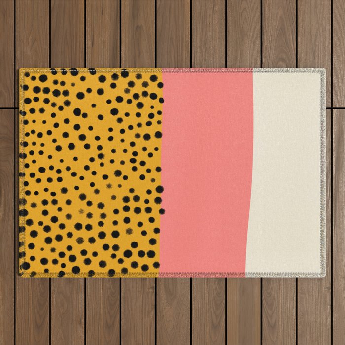 Cheetah & Peach | PATTERN 04: The Retro Edition Outdoor Rug Gallery Image 1