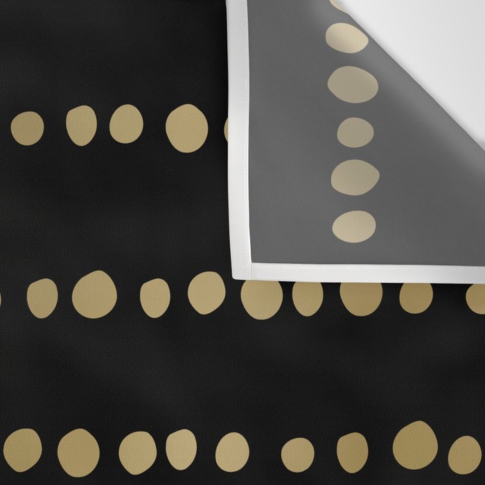 Boho Mudcloth Dots Pattern, Black and Gold Wall Tapestry Gallery Image 3