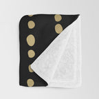 Boho Mudcloth Dots Pattern, Black and Gold Throw Blanket Gallery Image 3