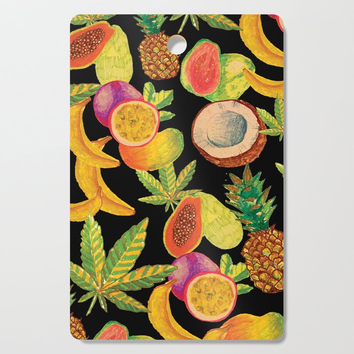 Tropical Cannabis Fruit Cutting Board Gallery Image 1