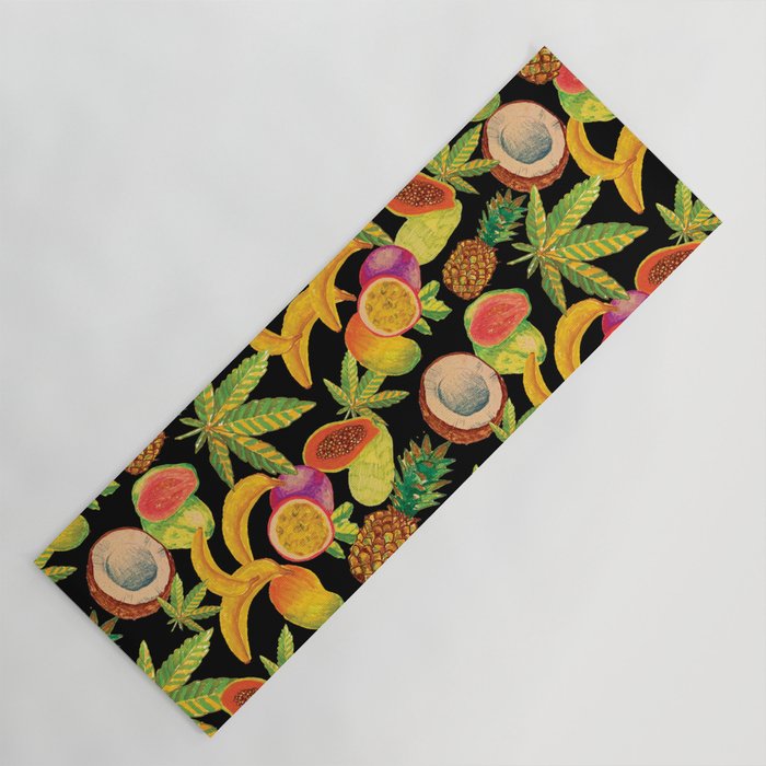 Tropical Cannabis Fruit Yoga Mat Gallery Image 1