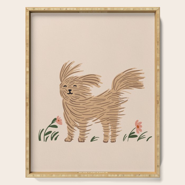 Easy breezy wind day dog Serving Tray Gallery Image 1