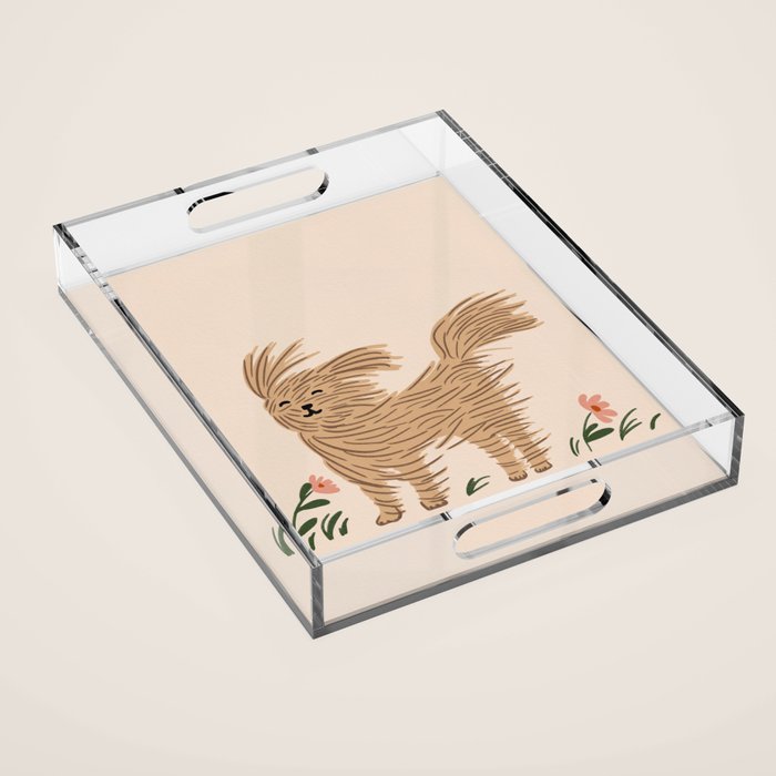 Easy breezy wind day dog Acrylic Tray Gallery Image 1