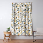 Spring Wildflowers, Floral Prints, Yellow and Gray Window Curtain Gallery Image 5