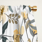 Spring Wildflowers, Floral Prints, Yellow and Gray Window Curtain Gallery Image 2