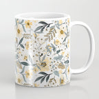 Spring Wildflowers, Floral Prints, Yellow and Gray Coffee Mug Gallery Image 1