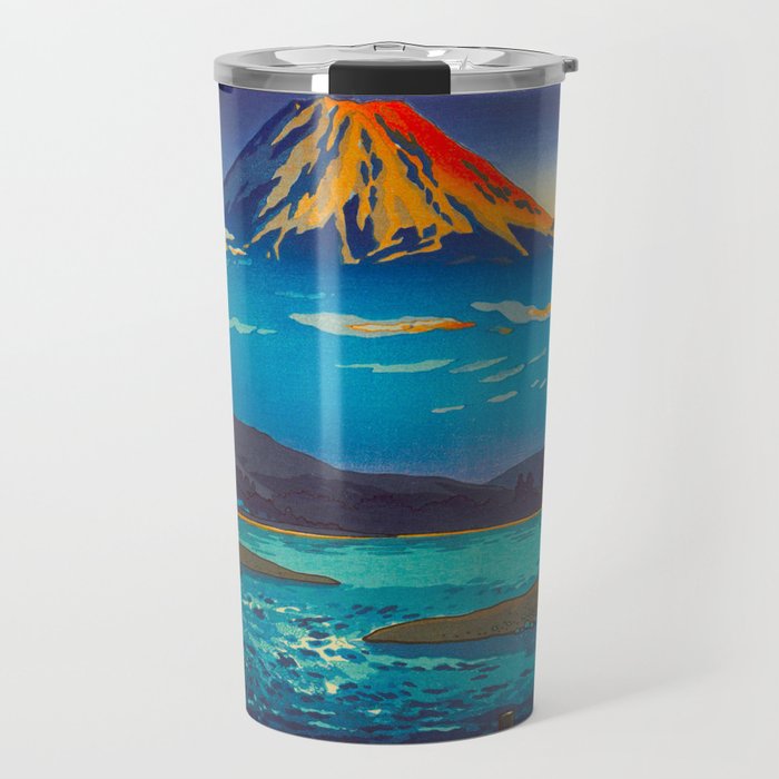 Tsuchiya Koitsu Tokaido Fujikawa Japanese Woodblock Print Sunset Colorful Hues Mountain Landscape Travel Mug Gallery Image 1