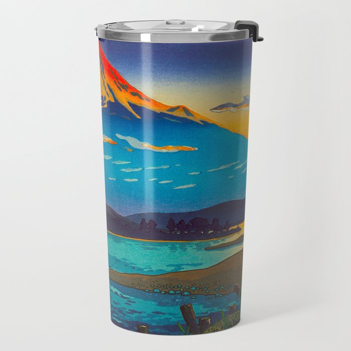 Tsuchiya Koitsu Tokaido Fujikawa Japanese Woodblock Print Sunset Colorful Hues Mountain Landscape Travel Mug Gallery Image 2