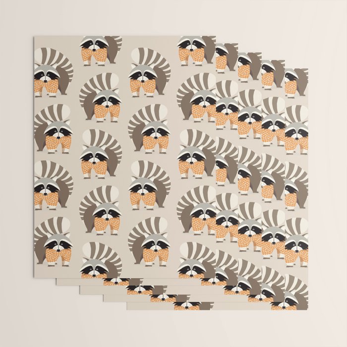 Whimsical Raccoon Wrapping Paper Gallery Image 3