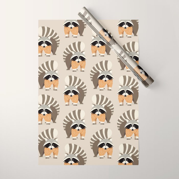 Whimsical Raccoon Wrapping Paper Gallery Image 1