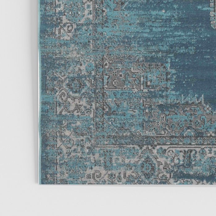 blue oriental vintage rug Poster Gallery Image 3