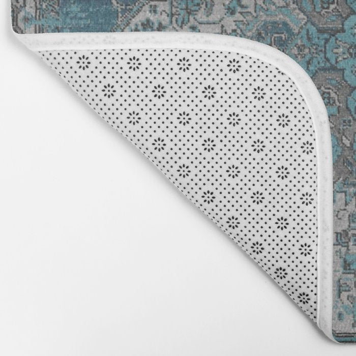 blue oriental vintage rug Bath Mat Gallery Image 2