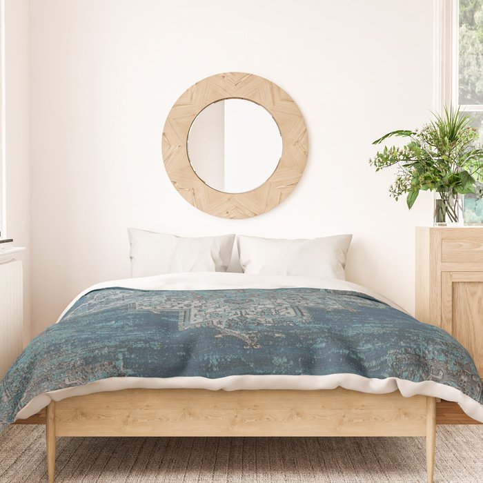 blue oriental vintage rug Duvet Cover Gallery Image 3