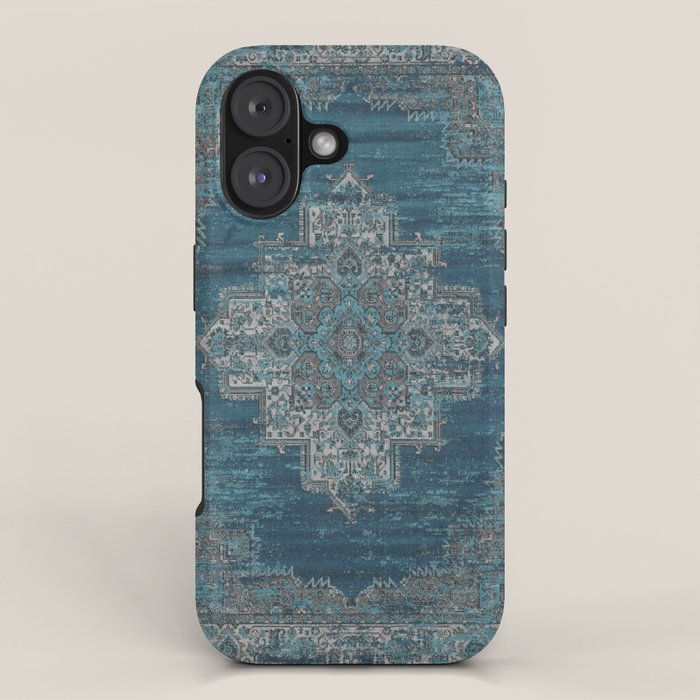 blue oriental vintage rug iPhone Case Gallery Image 1