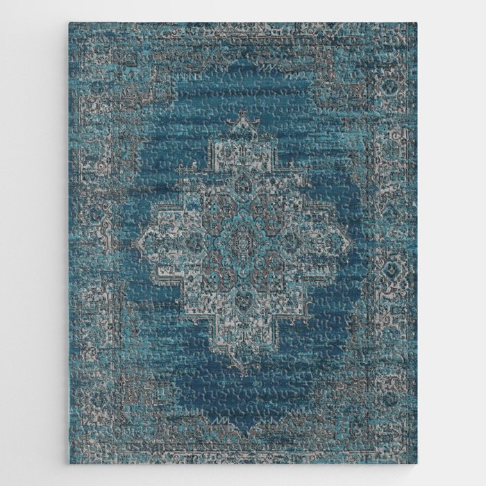 blue oriental vintage rug Jigsaw Puzzle Gallery Image 1