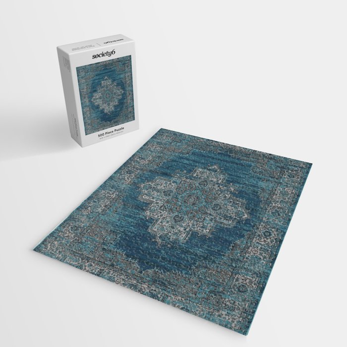 blue oriental vintage rug Jigsaw Puzzle Gallery Image 2