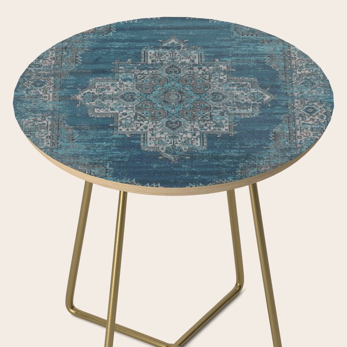 blue oriental vintage rug Side Table Gallery Image 2