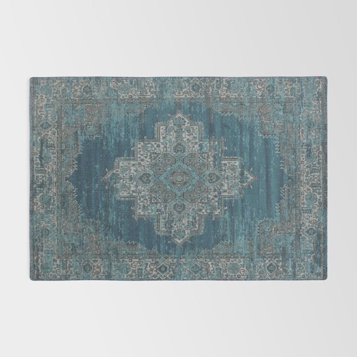 blue oriental vintage rug Rug Gallery Image 2