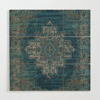 blue oriental vintage rug Wood Wall Art Gallery Image 1