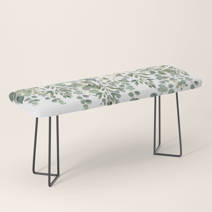 Gold And Green Eucalyptus Leaves Bench Gallery Image 1