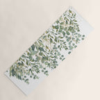 Gold And Green Eucalyptus Leaves Yoga Mat Gallery Image 1