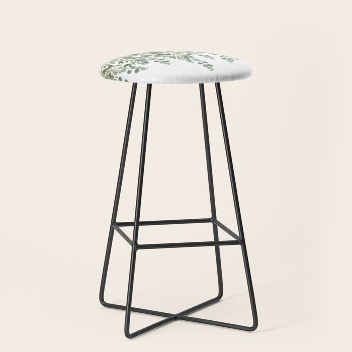 Gold And Green Eucalyptus Leaves Stool Gallery Image 1