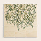 Gold And Green Eucalyptus Leaves Wood Wall Art Gallery Image 1
