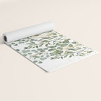 Gold And Green Eucalyptus Leaves Yoga Mat Gallery Image 2