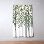 Gold And Green Eucalyptus Leaves Window Curtain Gallery Image 3