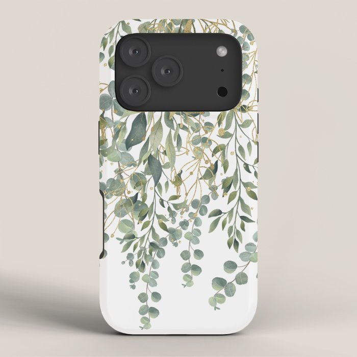 Gold And Green Eucalyptus Leaves iPhone Case Gallery Image 3