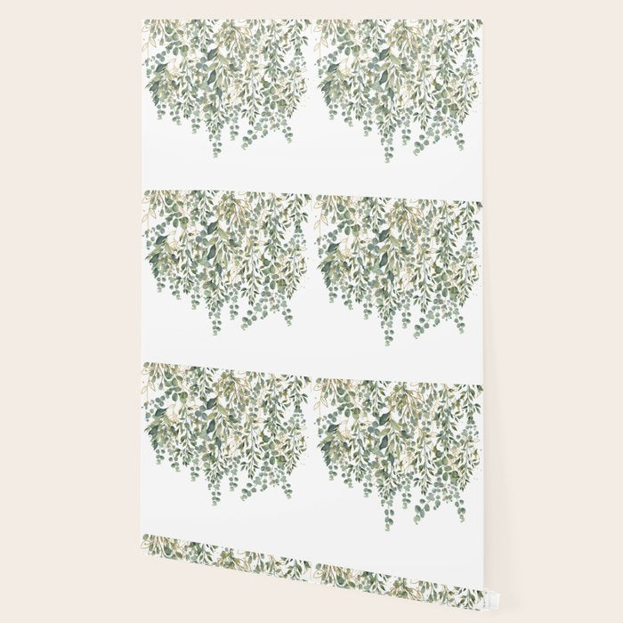 Gold And Green Eucalyptus Leaves Wallpaper Gallery Image 2