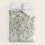 Gold And Green Eucalyptus Leaves Duvet Cover Gallery Image 6