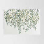 Gold And Green Eucalyptus Leaves Rug Gallery Image 2