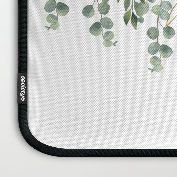 Gold And Green Eucalyptus Leaves Laptop Sleeve Gallery Image 3