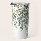 Gold And Green Eucalyptus Leaves Travel Mug Gallery Image 3
