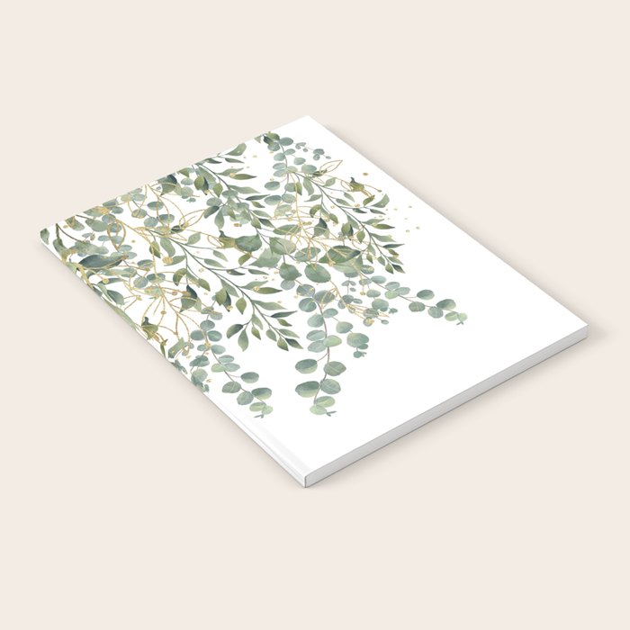 Gold And Green Eucalyptus Leaves Notebook Gallery Image 2