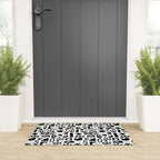 Black and white abstract organic shape pattern Welcome Mat Gallery Image 3