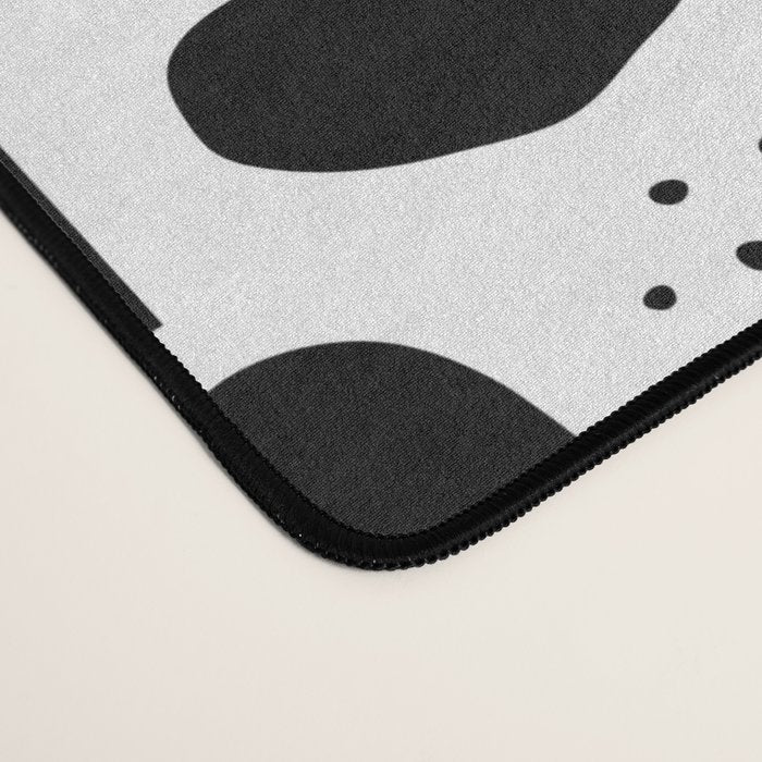 Black and white abstract organic shape pattern Desk Mat Gallery Image 4