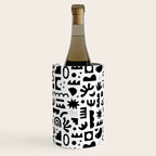 Black and white abstract organic shape pattern Wine Chiller Gallery Image 3