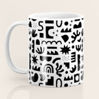 Black and white abstract organic shape pattern Coffee Mug Gallery Image 3