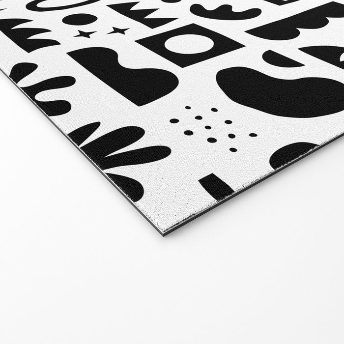 Black and white abstract organic shape pattern Welcome Mat Gallery Image 2