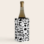 Black and white abstract organic shape pattern Wine Chiller Gallery Image 2