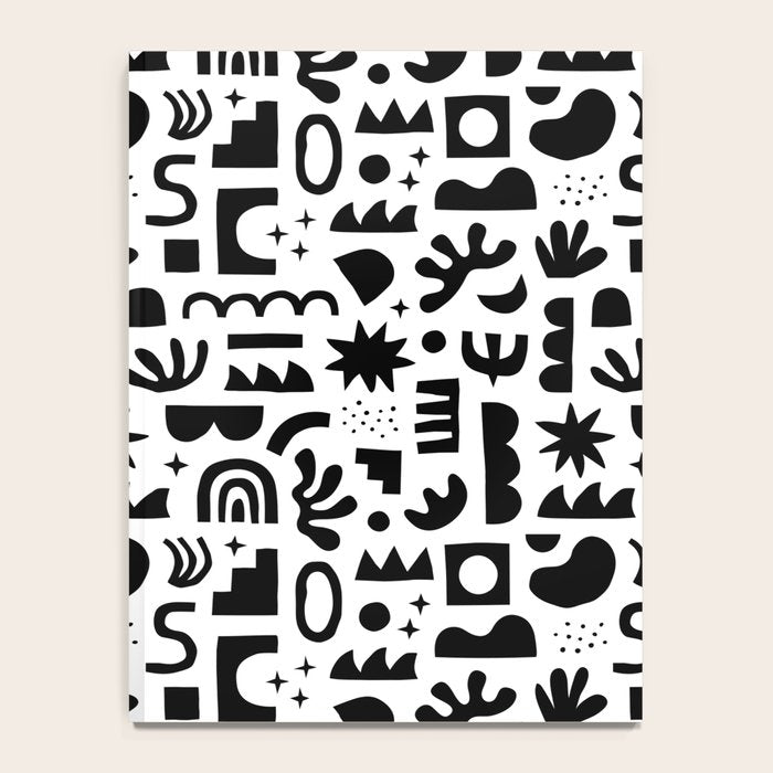 Black and white abstract organic shape pattern Notebook Gallery Image 4