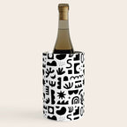 Black and white abstract organic shape pattern Wine Chiller Gallery Image 1