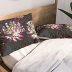 Full moon forest - still life dark astrantia major flowers - deep purple fall nature photography. Pillow Sham Gallery Image 2