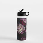 Full moon forest - still life dark astrantia major flowers - deep purple fall nature photography. Water Bottle Gallery Image 1