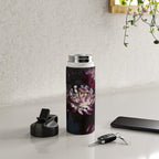 Full moon forest - still life dark astrantia major flowers - deep purple fall nature photography. Water Bottle Gallery Image 4